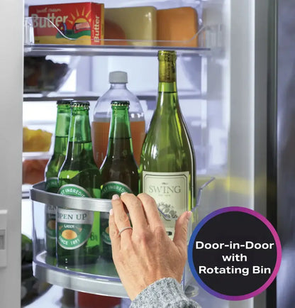 GE Profile - 27.9 Cu. Ft. 4-Door French Door Smart Refrigerator with Hands-Free AutoFill - Stainless Steel