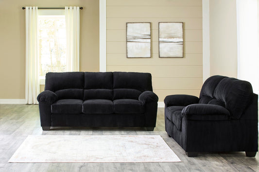SimpleJoy 2-Piece Sofa and Loveseat - Onyx
