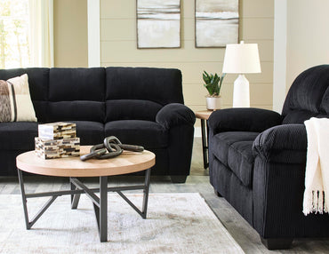 SimpleJoy 2-Piece Sofa and Loveseat - Onyx