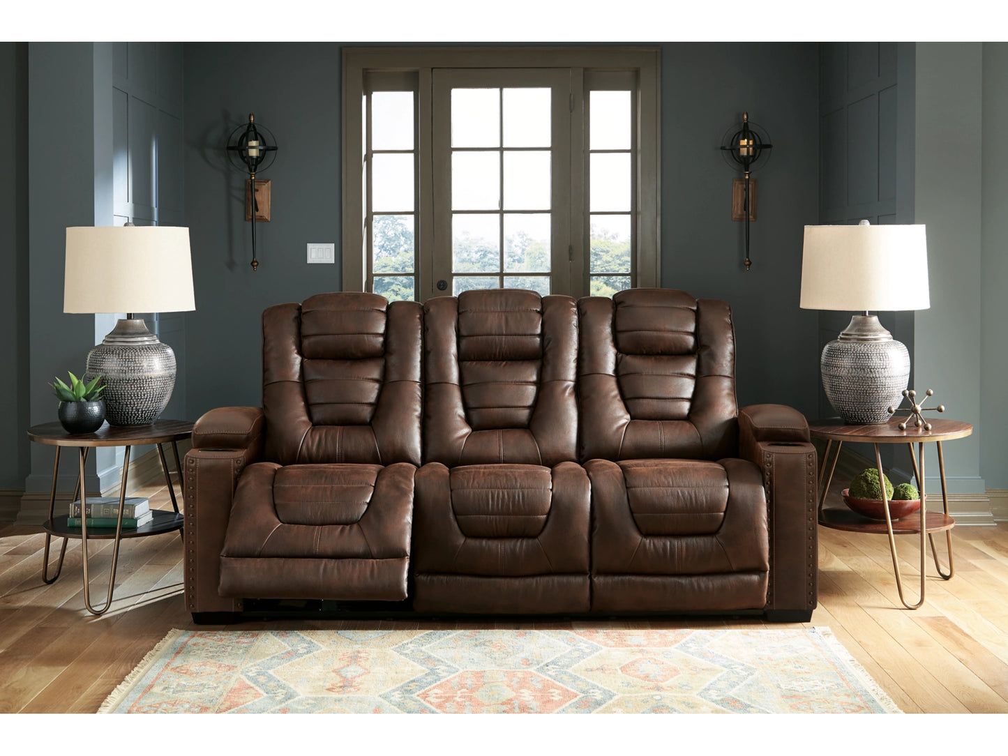 Owner's Box Dual Power Reclining Sofa - Thyme