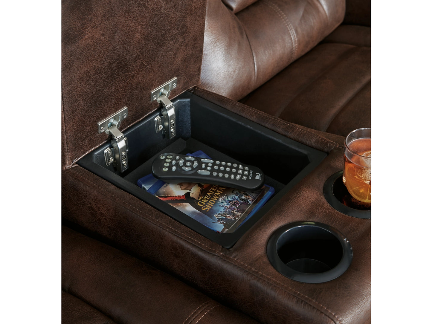 Owner's Box Dual Power Reclining Loveseat with Console - Thyme