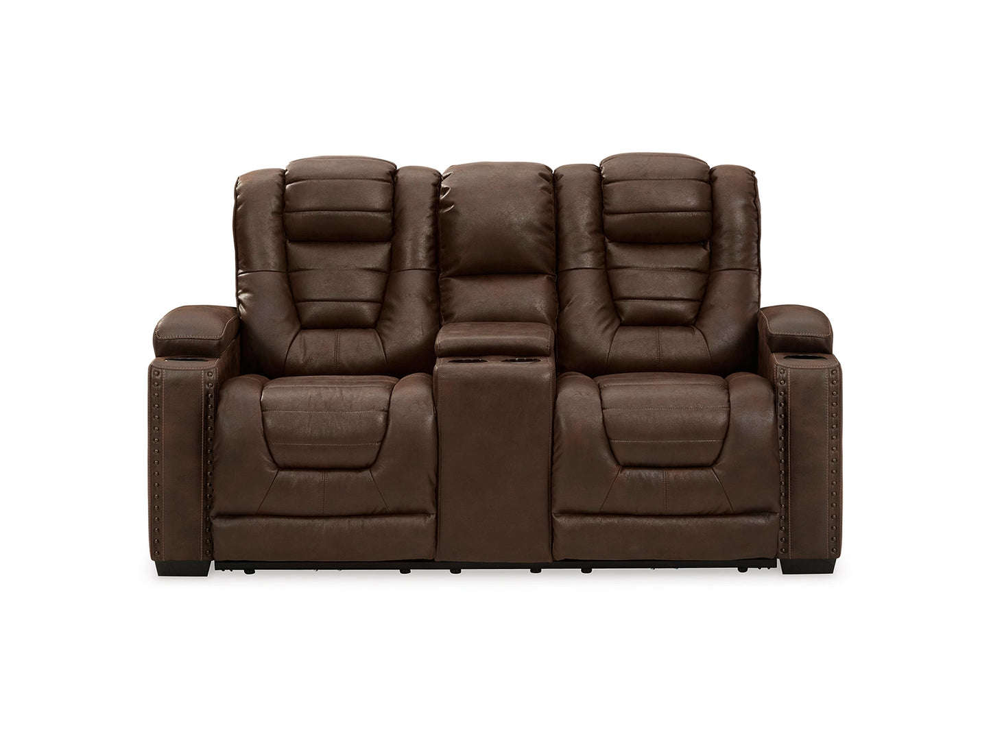 Owner's Box Dual Power Reclining Loveseat with Console - Thyme