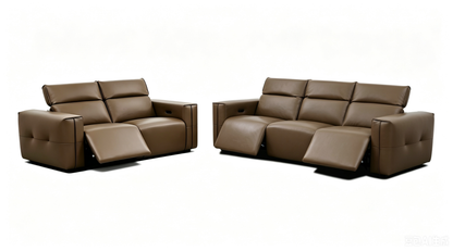 Ember Power Reclining Sofa & Loveseat (Brown)