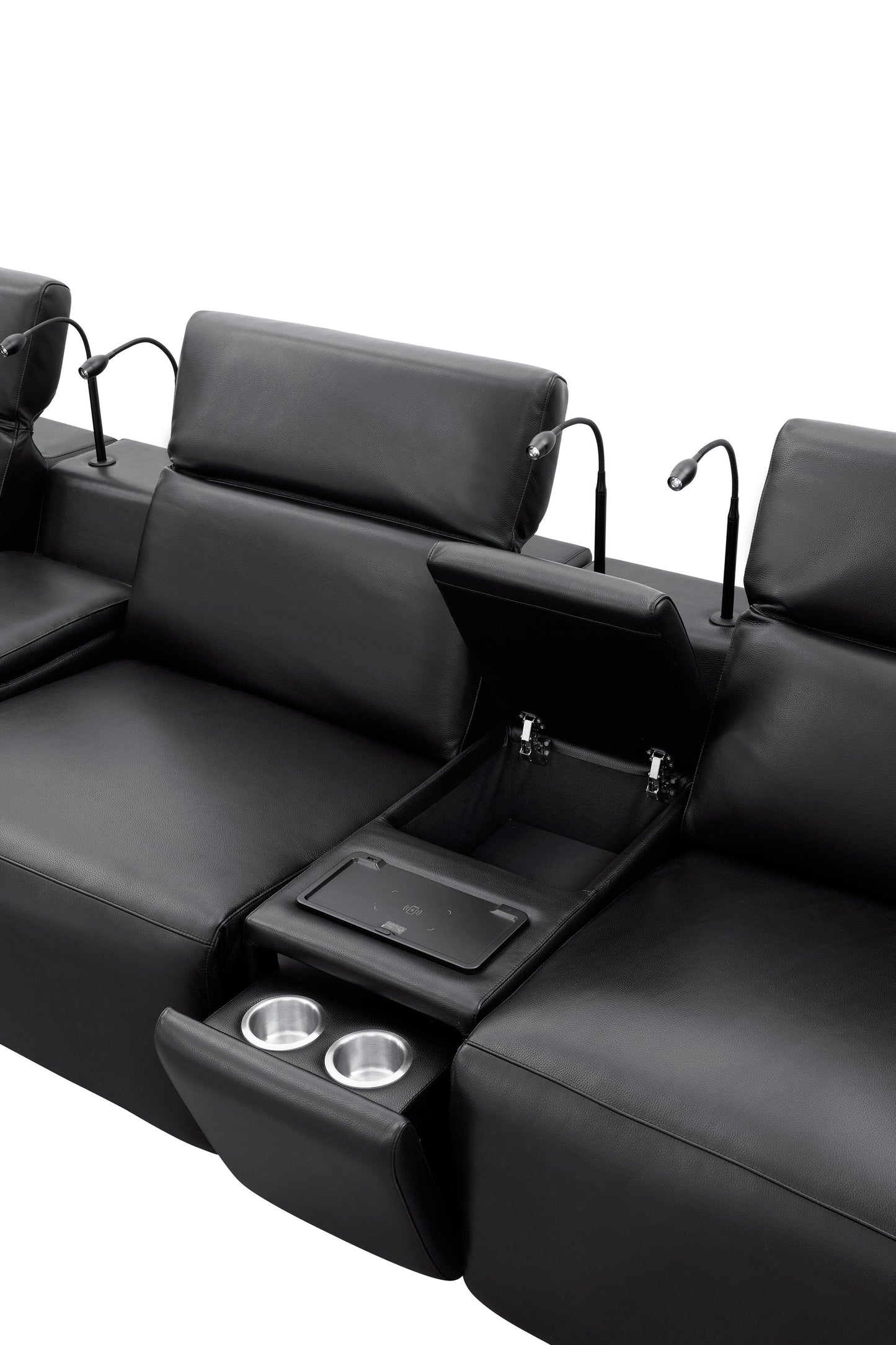 Diamante Italian Leather Power Home Theater Recliner Row