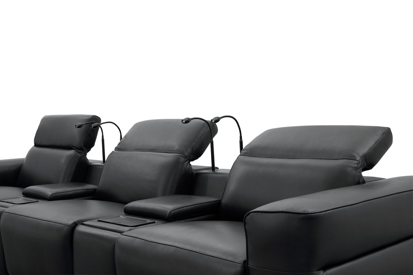 Diamante Power Home Theater Recliner Row (Black)