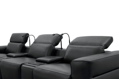Diamante Power Home Theater Recliner Row (Black)