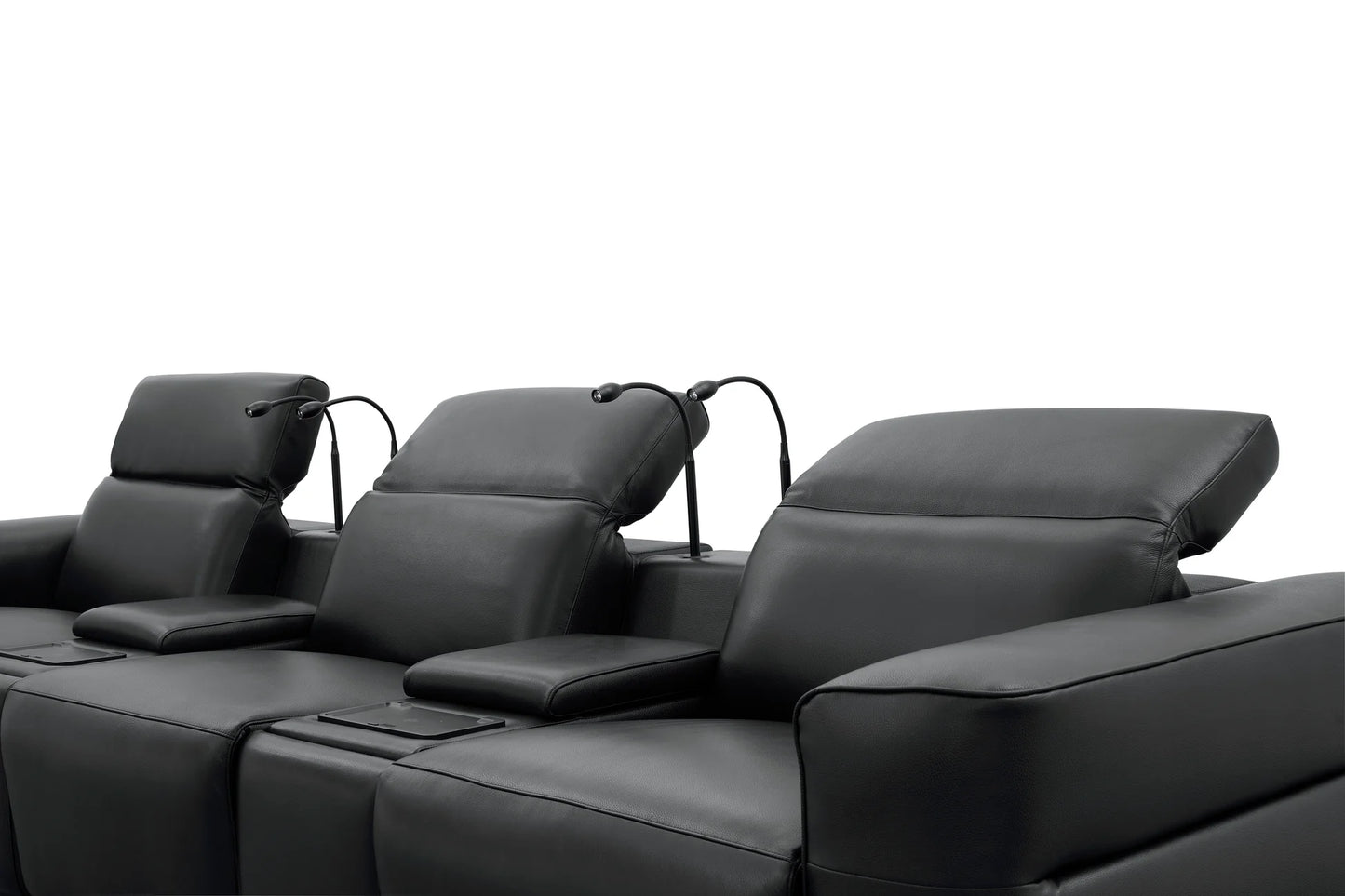 Diamante Italian Leather Power Home Theater Recliner Row