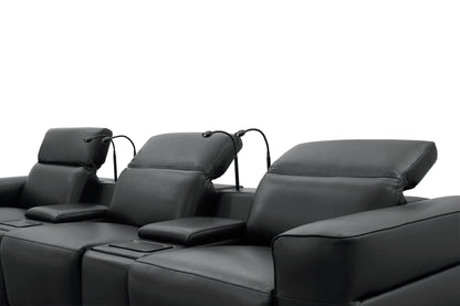 Diamante Italian Leather Power Home Theater Recliner Row