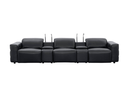 Diamante Power Home Theater Recliner Row (Black)