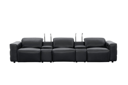 Diamante Italian Leather Power Home Theater Recliner Row