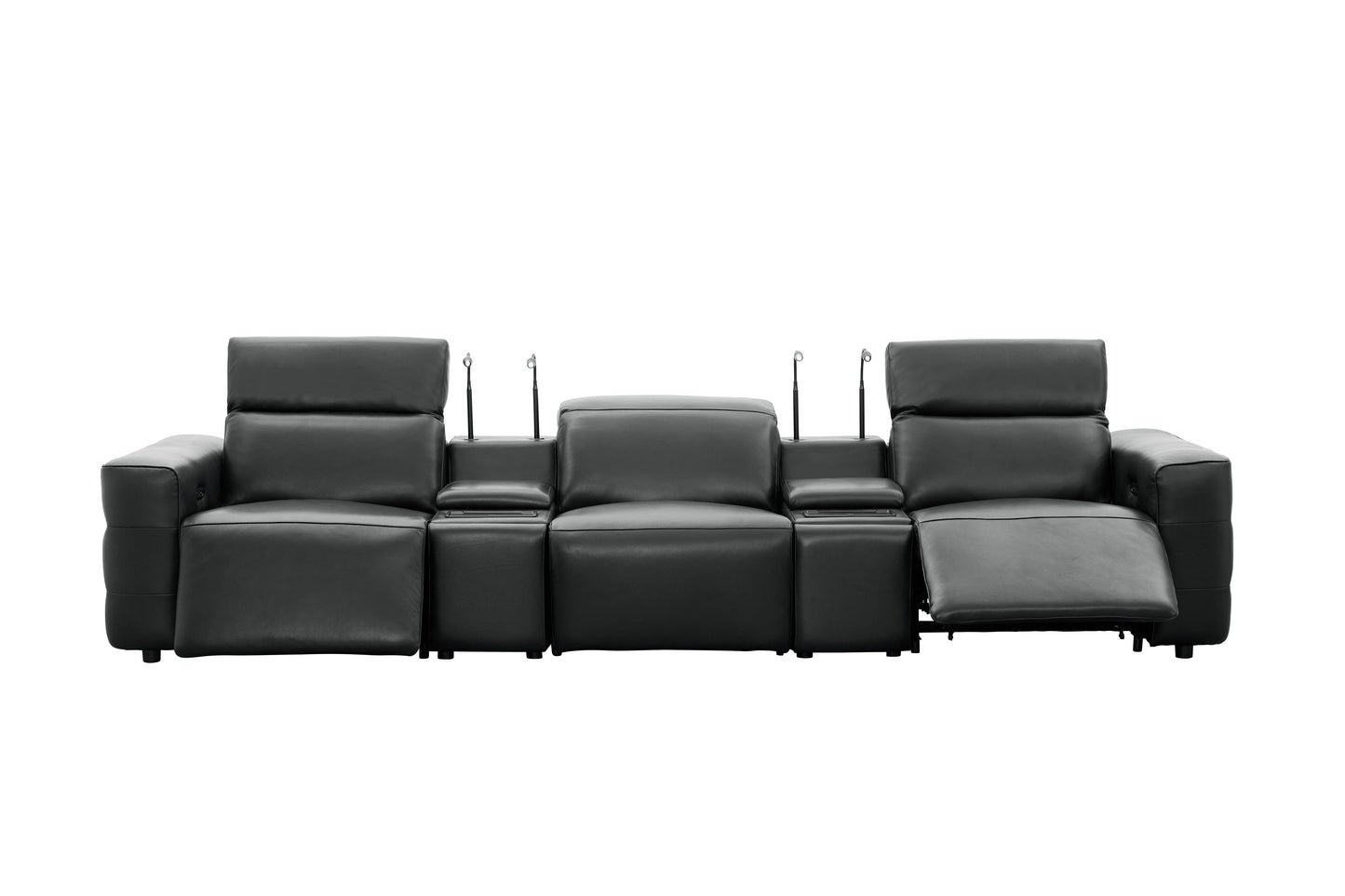 Diamante Power Home Theater Recliner Row (Black)