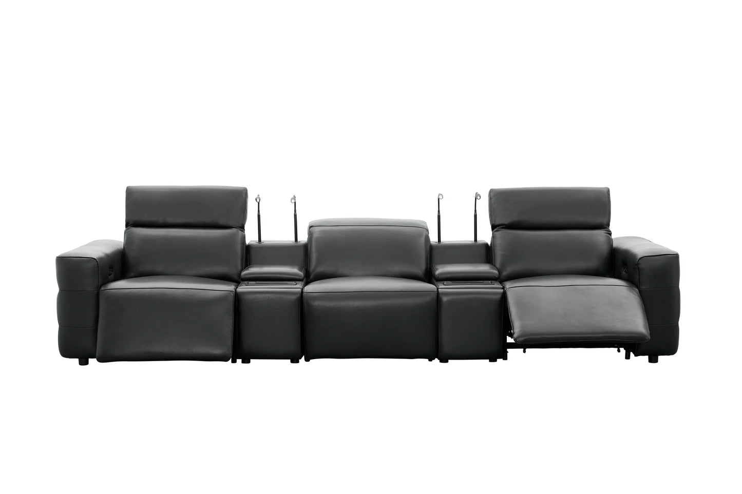 Diamante Italian Leather Power Home Theater Recliner Row