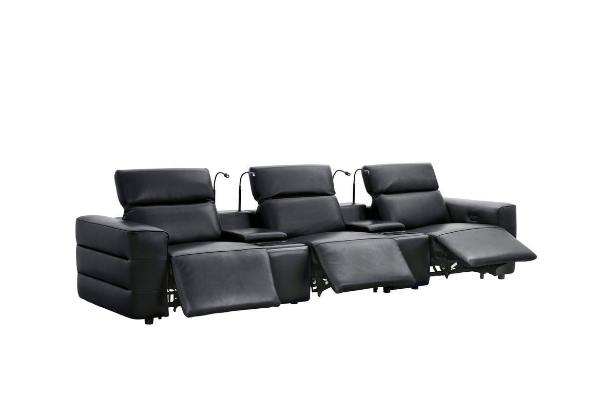 Diamante Power Home Theater Recliner Row (Black)