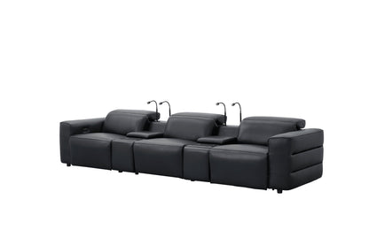Diamante Power Home Theater Recliner Row (Black)