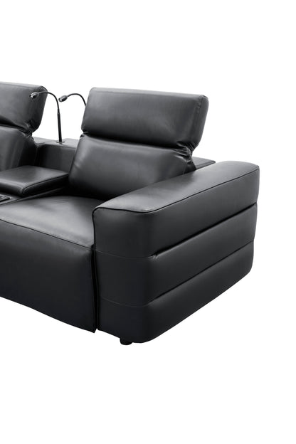 Diamante Italian Leather Power Home Theater Recliner Row