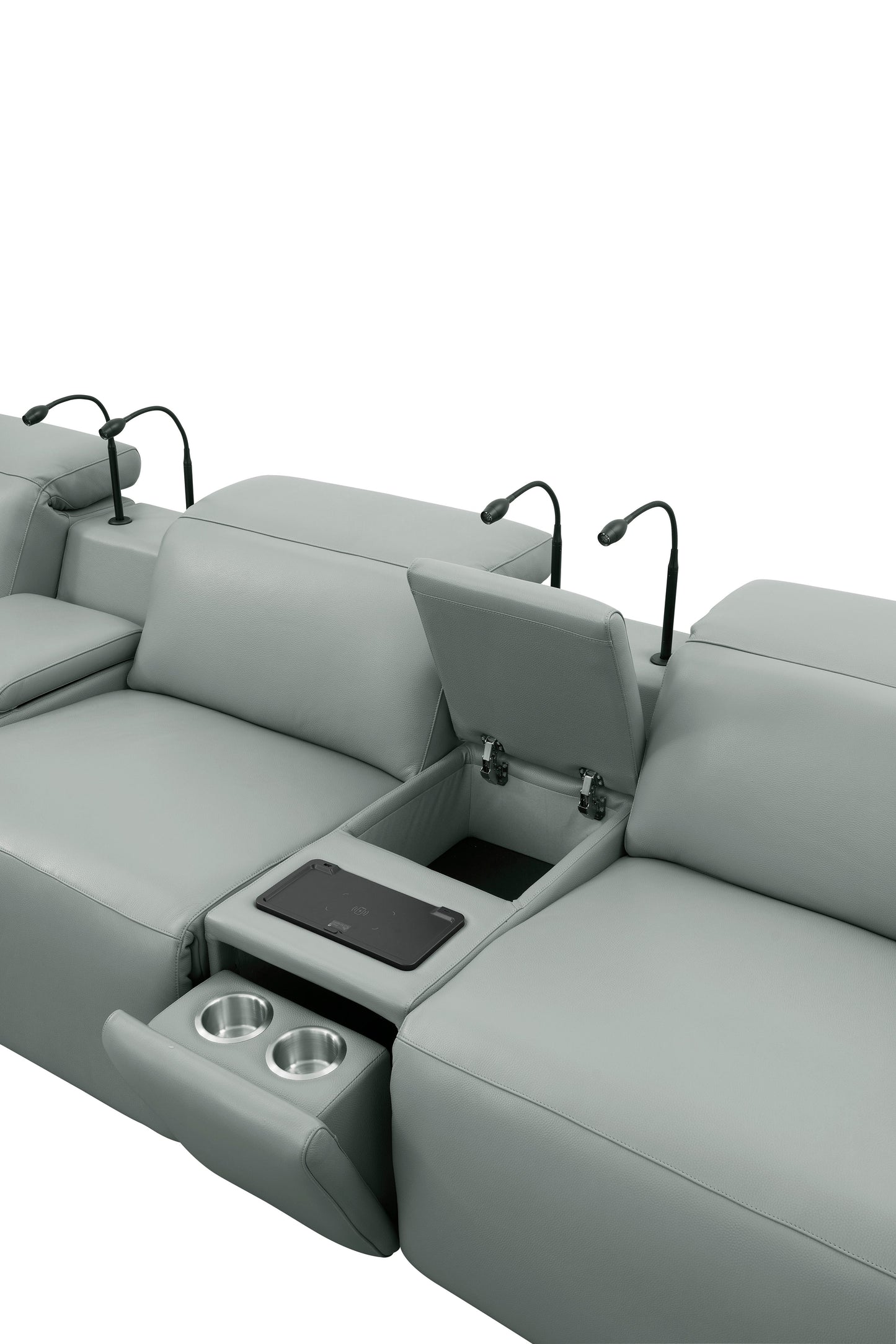 Diamante Power Home Theater Recliner Row (Grey)