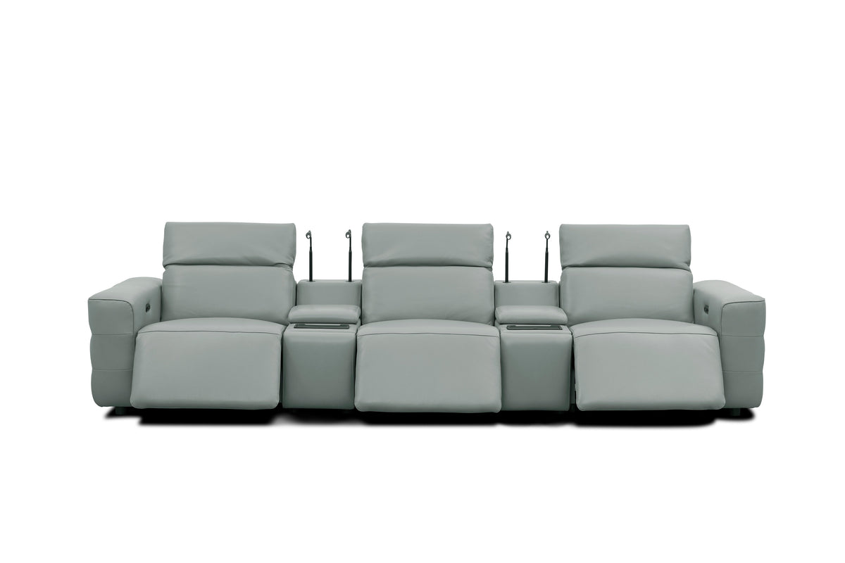 Diamante Power Home Theater Recliner Row (Grey)