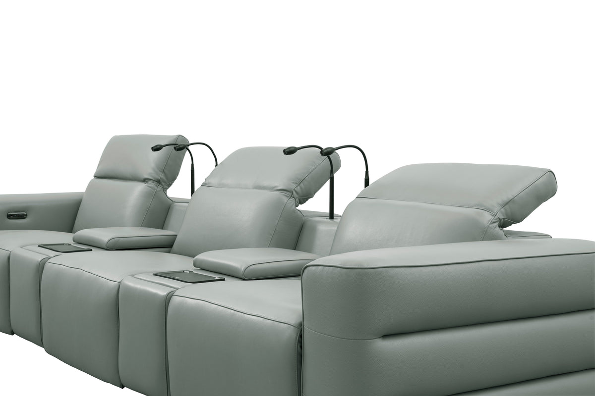 Diamante Power Home Theater Recliner Row (Grey)