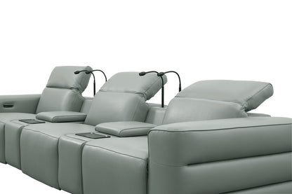 Diamante Power Home Theater Recliner Row (Grey)