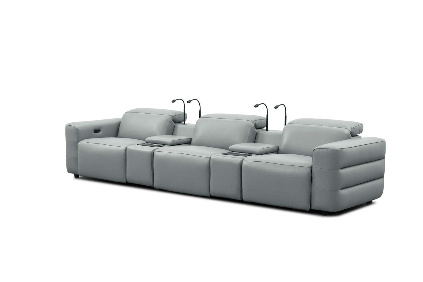 Diamante Power Home Theater Recliner Row (Grey)