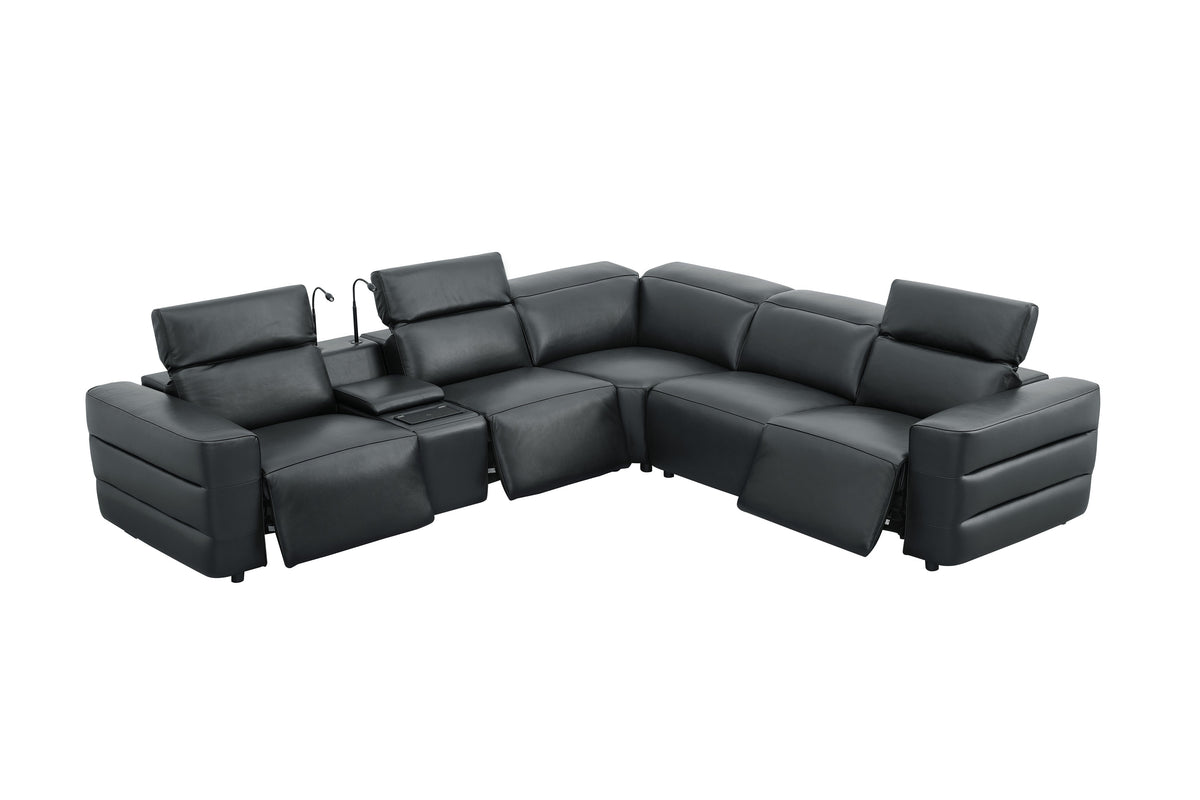 Holly Power Reclining Corner Sectional (Black)