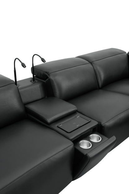 Holly Power Reclining Corner Sectional (Black)
