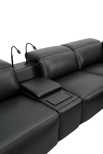 Holly Power Reclining Corner Sectional (Black)