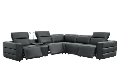 Holly Power Reclining Corner Sectional (Black)