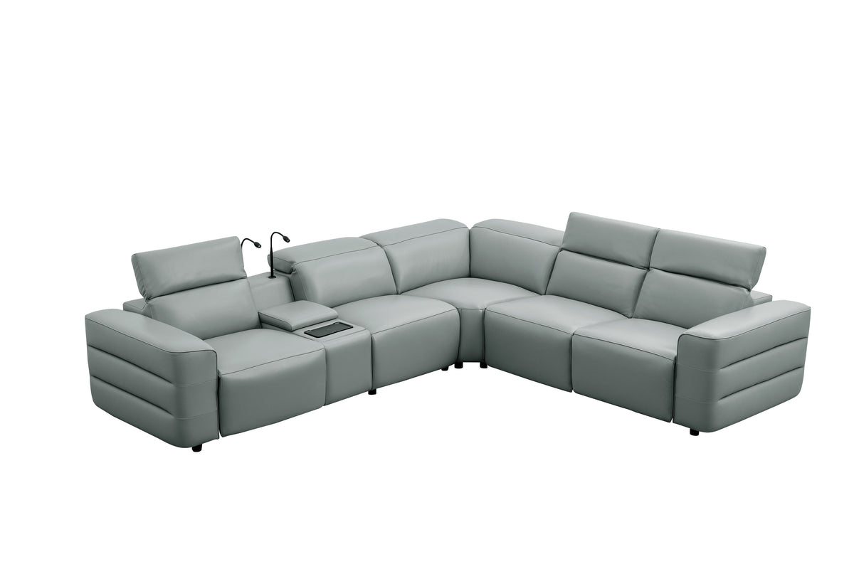 Holly Power Reclining Corner Sectional (Grey)