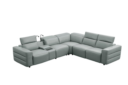 Holly Power Reclining Corner Sectional (Grey)