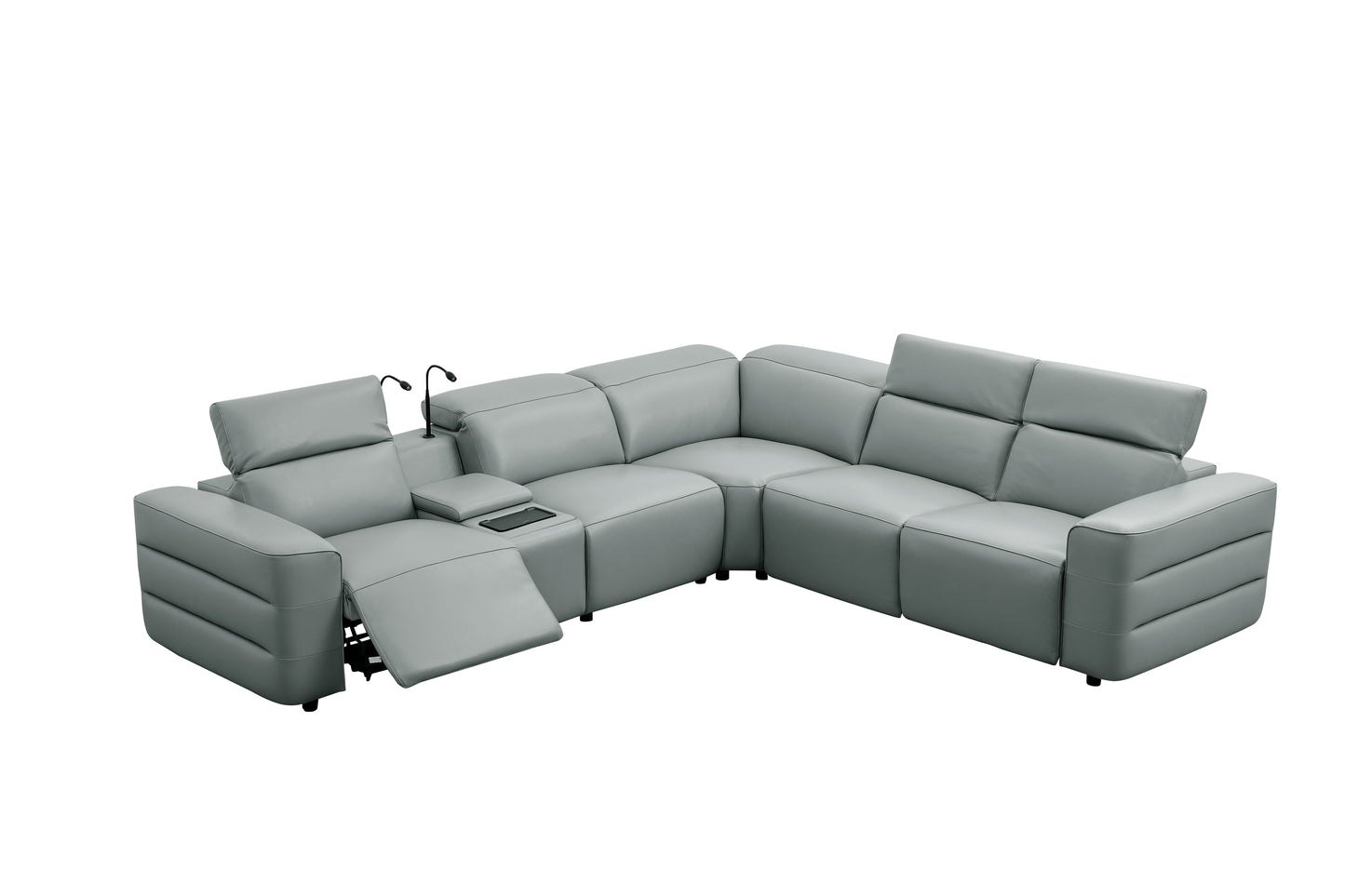 Holly Power Reclining Corner Sectional (Grey)