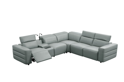 Holly Power Reclining Corner Sectional (Grey)