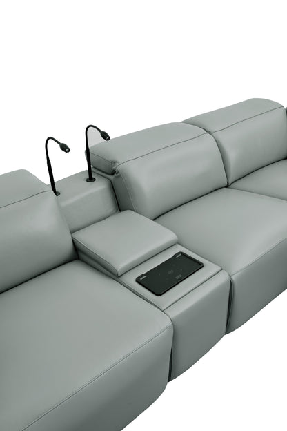 Holly Power Reclining Corner Sectional (Grey)
