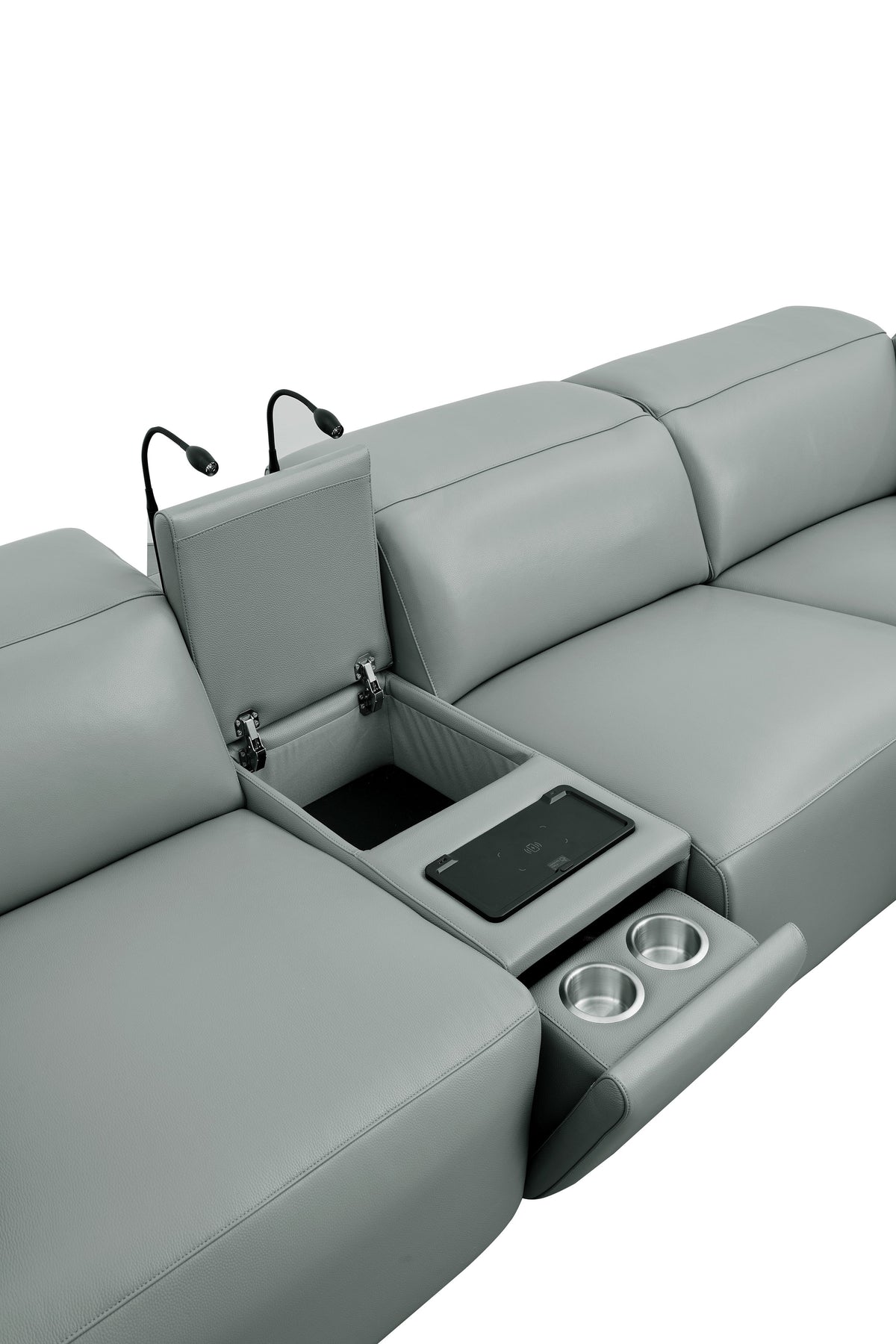 Holly Power Reclining Corner Sectional (Grey)