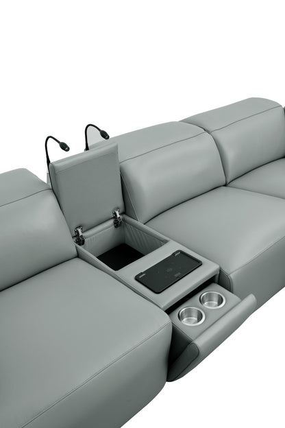 Holly Power Reclining Corner Sectional (Grey)