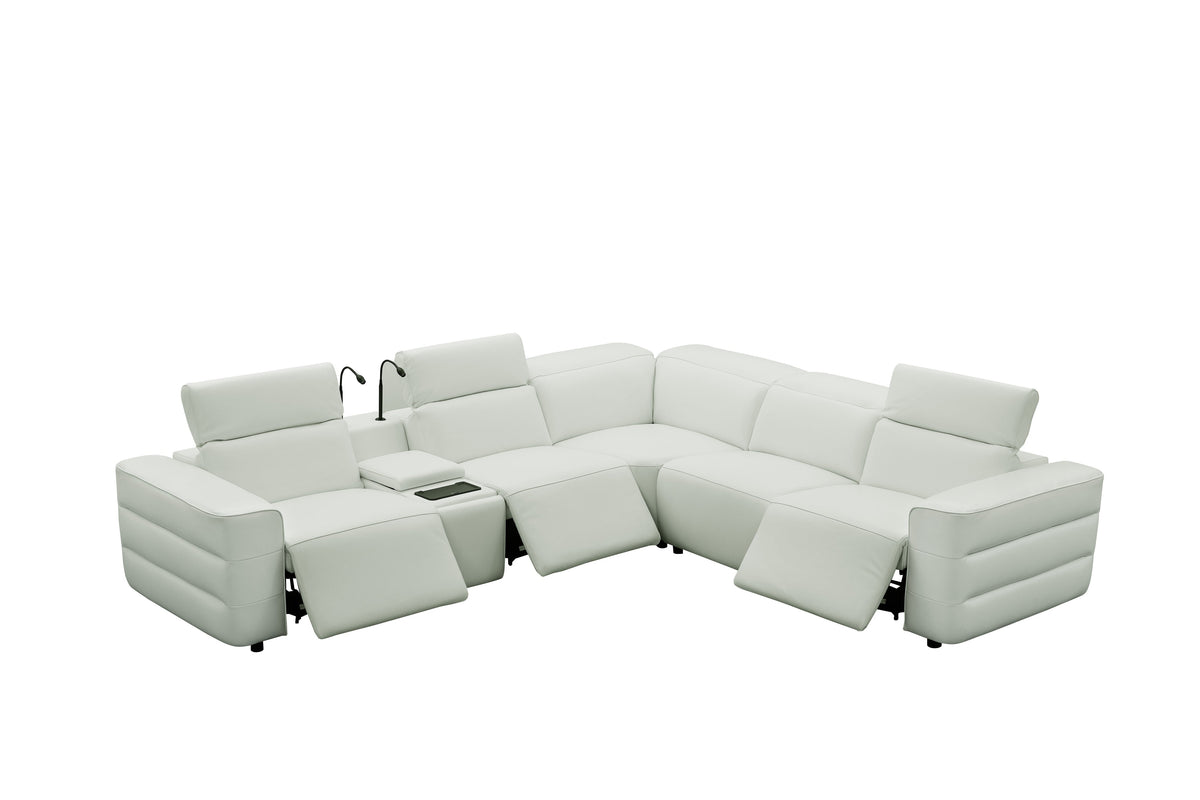 Holly Power Reclining Corner Sectional (White)
