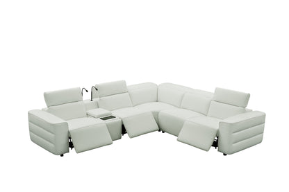 Holly Power Reclining Corner Sectional (White)