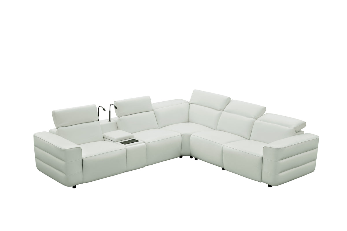 Holly Power Reclining Corner Sectional (White)