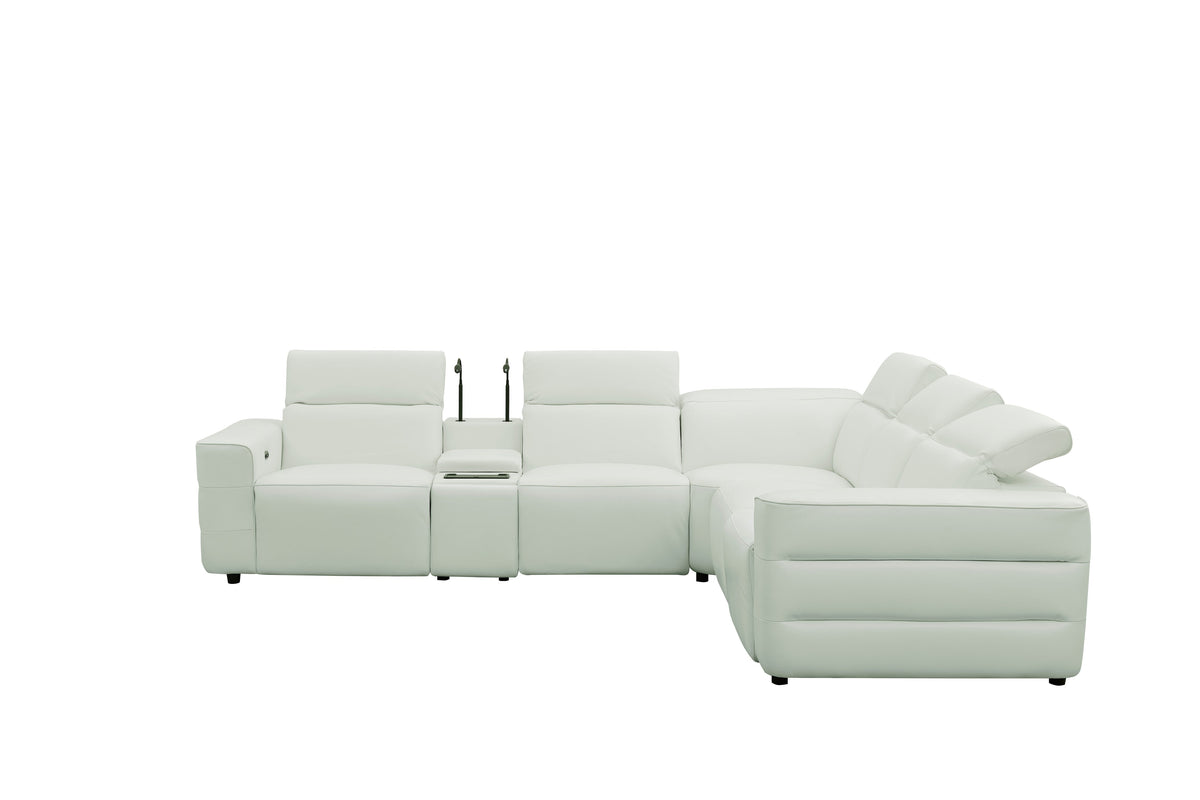 Holly Power Reclining Corner Sectional (White)