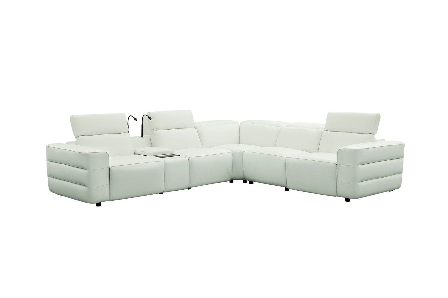 Holly Power Reclining Corner Sectional (White)