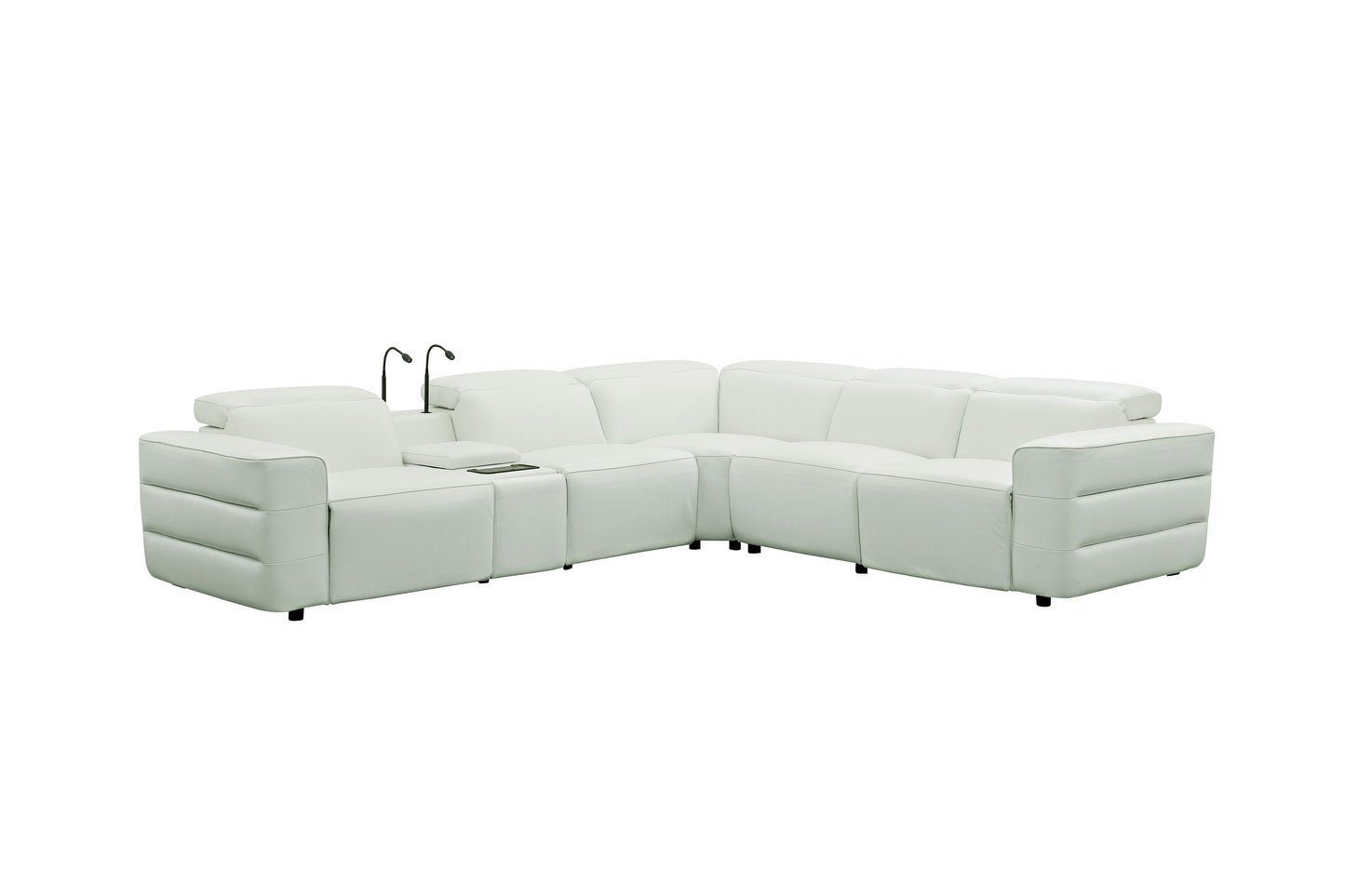 Holly Power Reclining Corner Sectional (White)