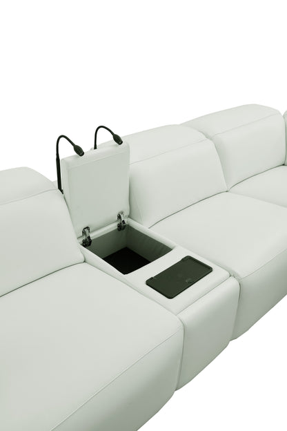 Holly Power Reclining Corner Sectional (White)