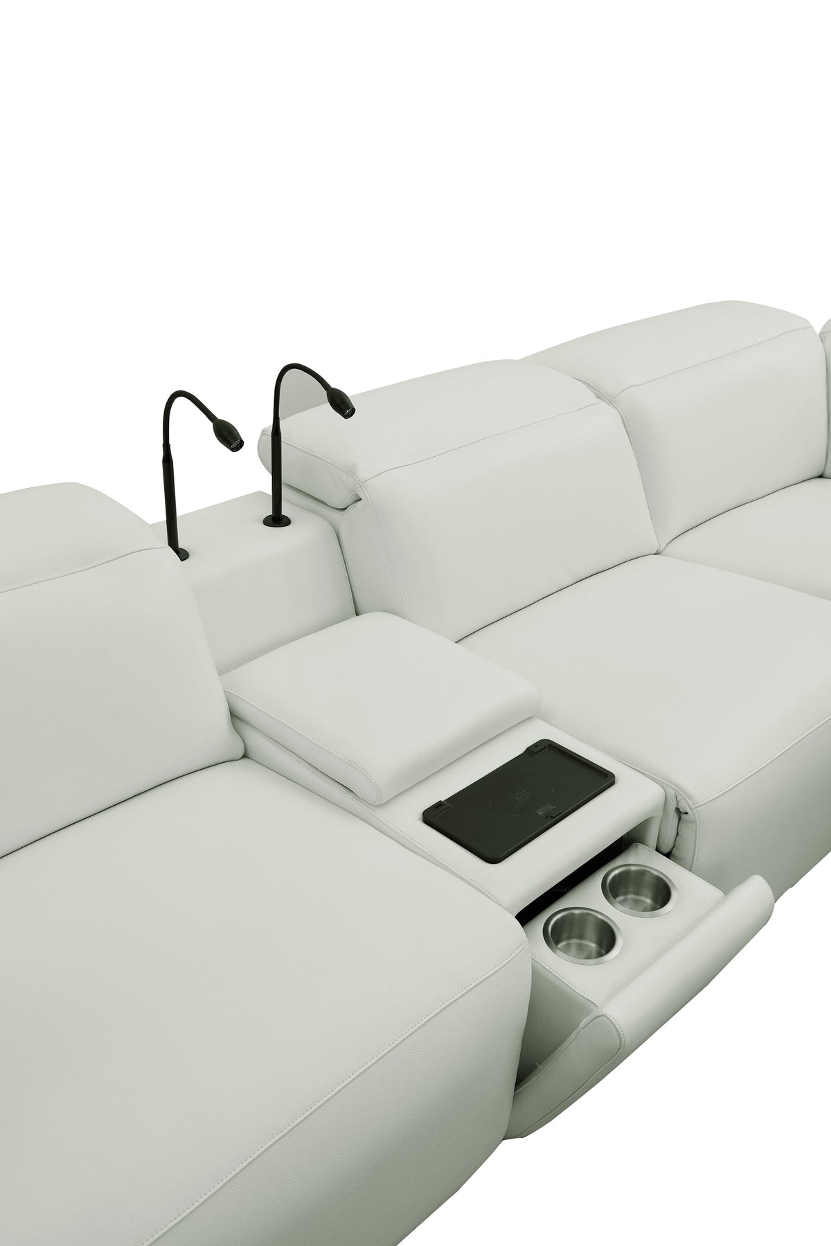 Holly Power Reclining Corner Sectional (White)