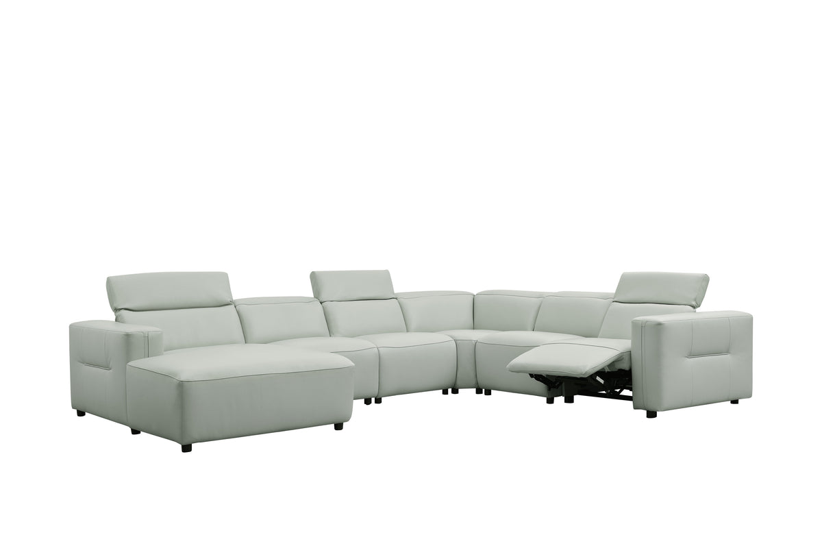 Noel Power Reclining Sectional with Chaise (Grey)
