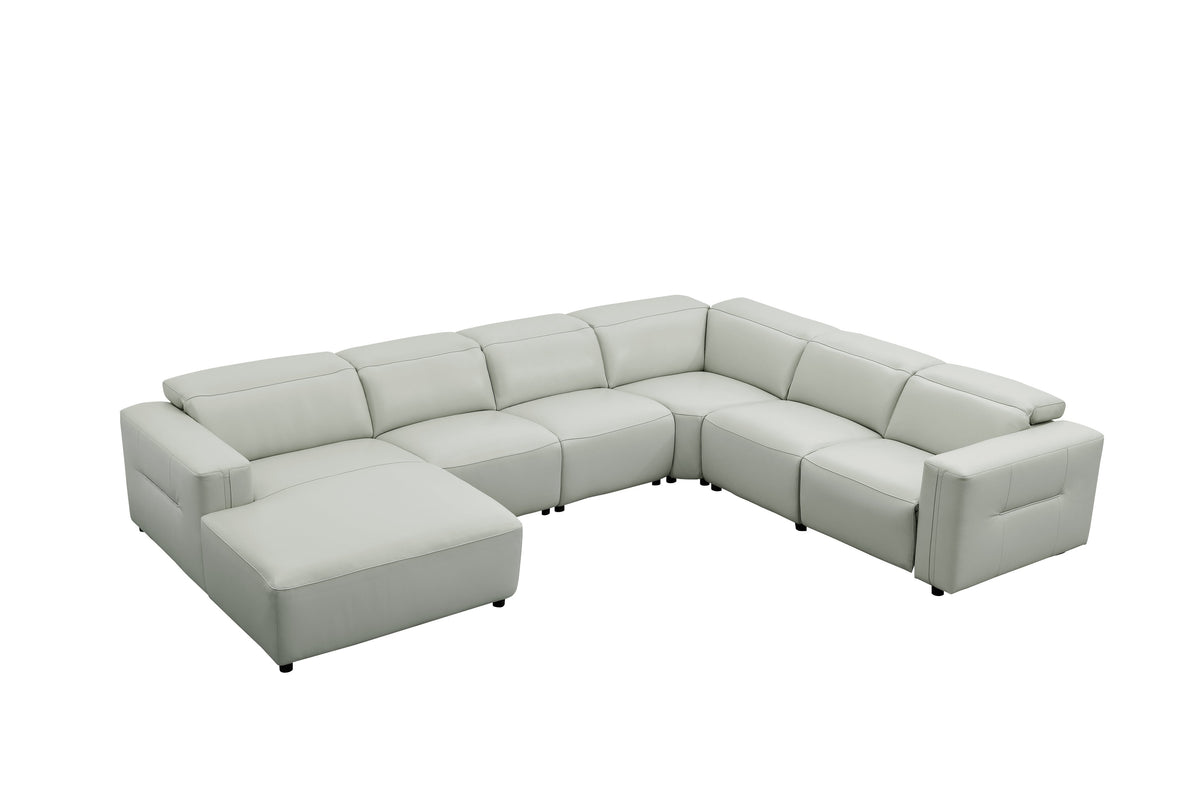 Noel Power Reclining Sectional with Chaise (Grey)