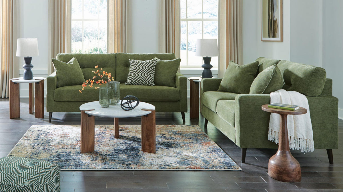 Bixler 2-Piece Sofa and Loveseat - Olive