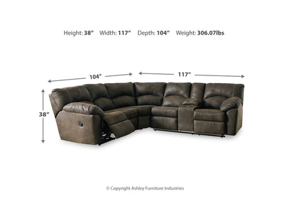 Tambo 2-Piece Manual Reclining Sectional - Canyon