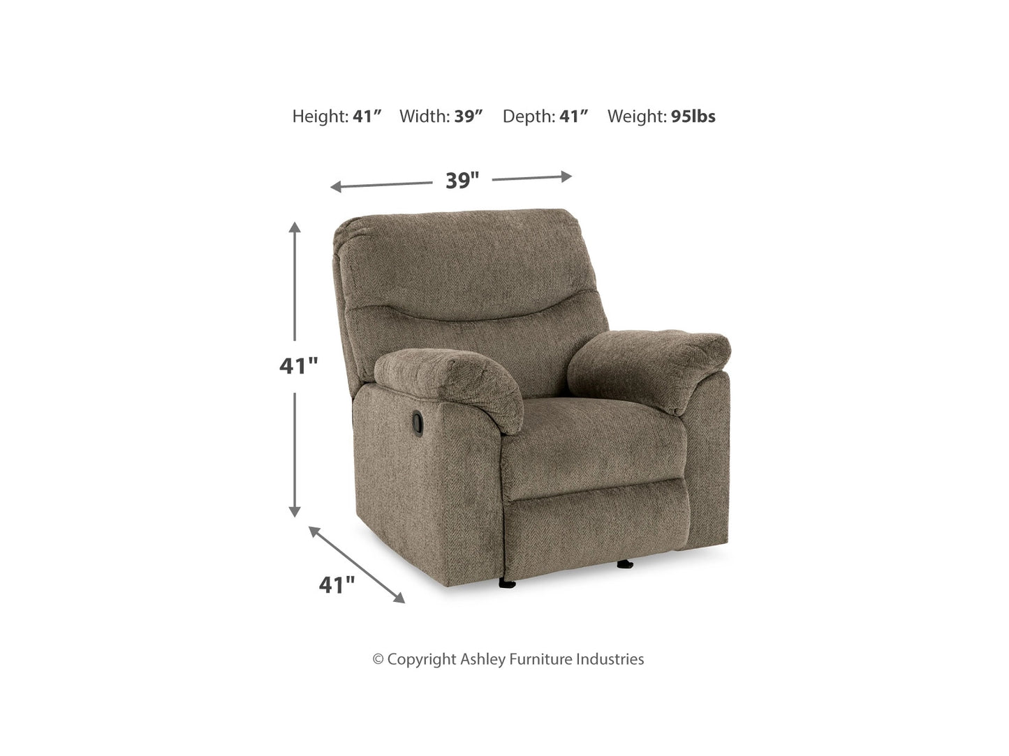Alphons Manual Rocker Recliner - Putty