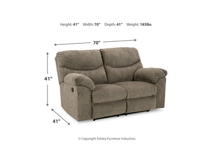 Alphons Manual Reclining Loveseat - Putty