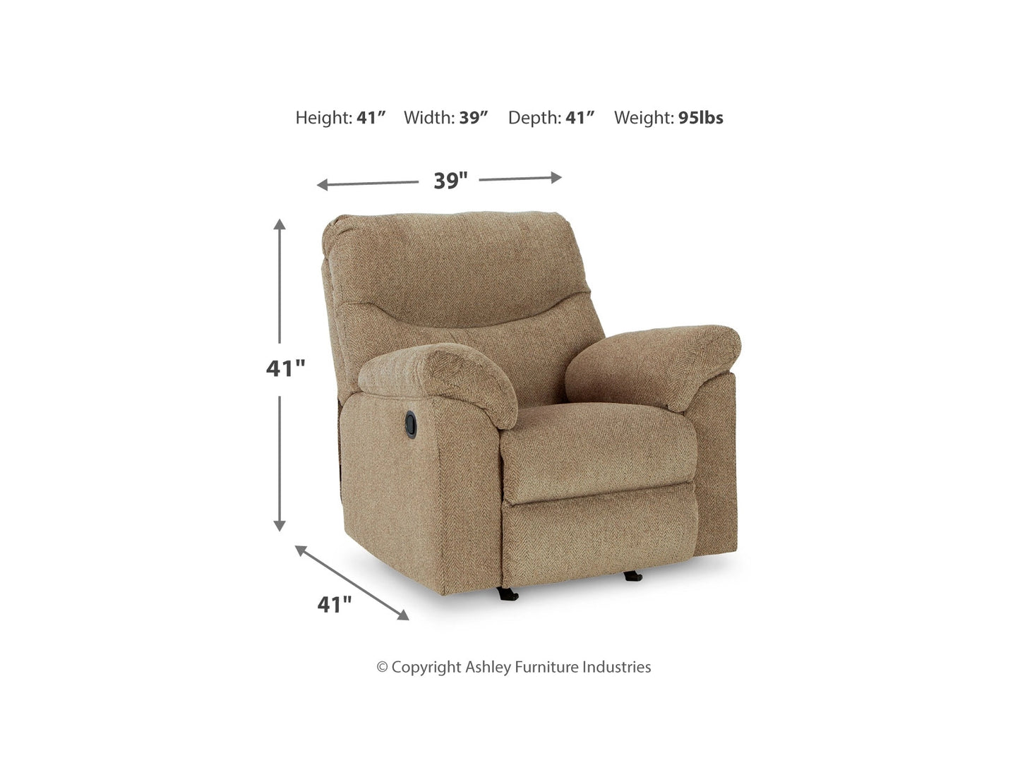 Alphons Manual Rocker Recliner - Briar
